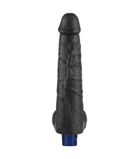 Gode Vibrant Noir Peau Réaliste 24x5,3cm