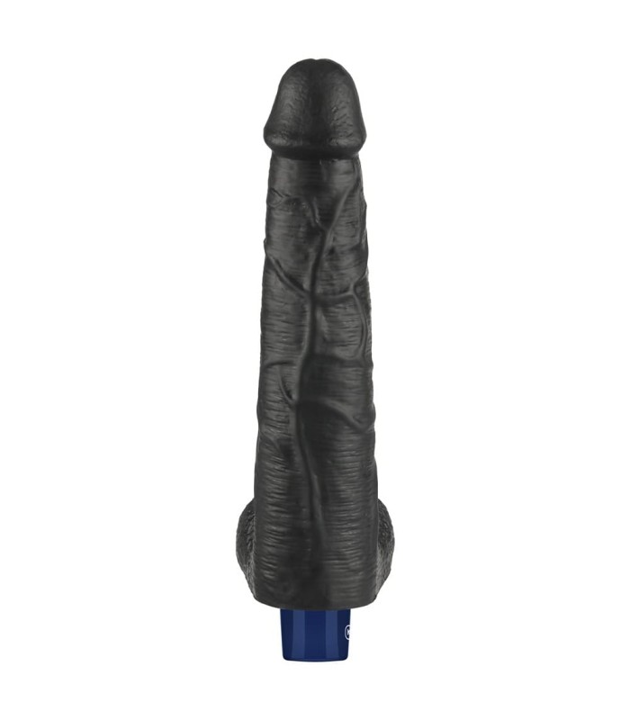 Gode Vibrant Noir Peau Réaliste 24x5,3cm