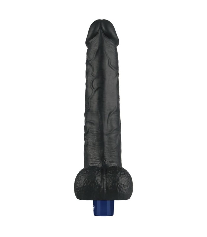 Gode Vibrant Noir Peau Réaliste 24x5,3cm