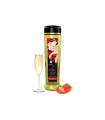 Huile de Massage Shunga Vin Pétillant à la Fraise 240ml