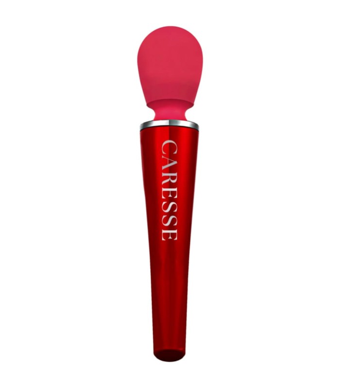 Wand Massage CARESSE Rouge – Vibro 25cm étanche et rechargeable