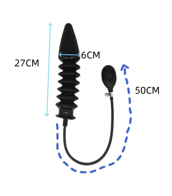 Plug Gonflable Noir à Soufflet - dimensions XXL