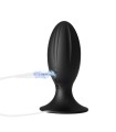 Plug anal vibrant en silicone noir avec base ventouse et télécommande