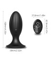 Plug anal vibrant en silicone noir avec base ventouse et télécommande