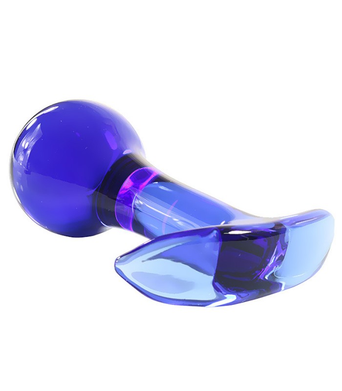 Plug Anal en Verre Bleu 8x4cm