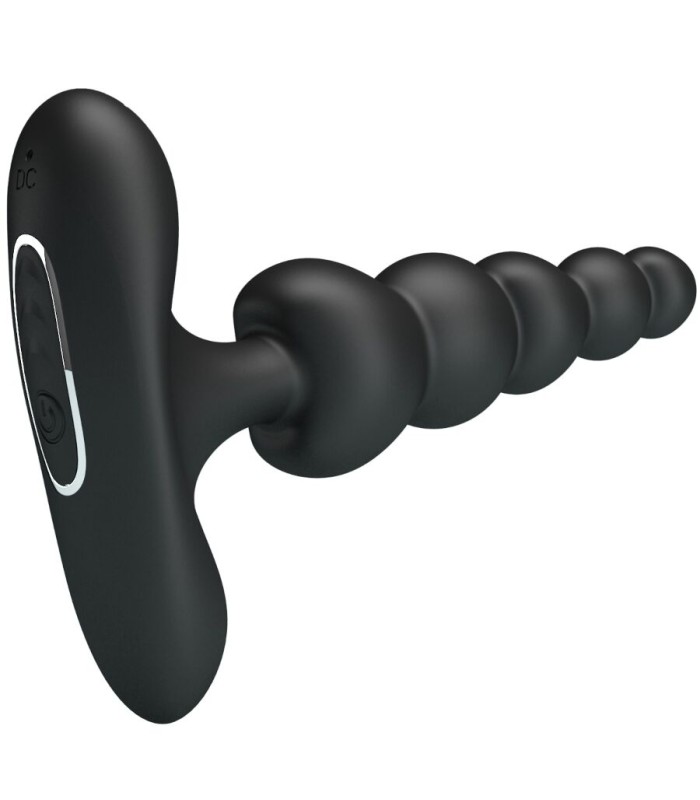 Plug anal vibrant Corban Pretty Love – silicone perlé, 10 vibrations, diamètre 1,5 à 3 cm