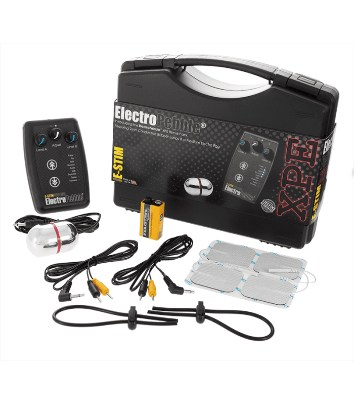 Kit électrostimulation ElectroPebble XPE avec œuf, boucles péniennes et boîtier double canal