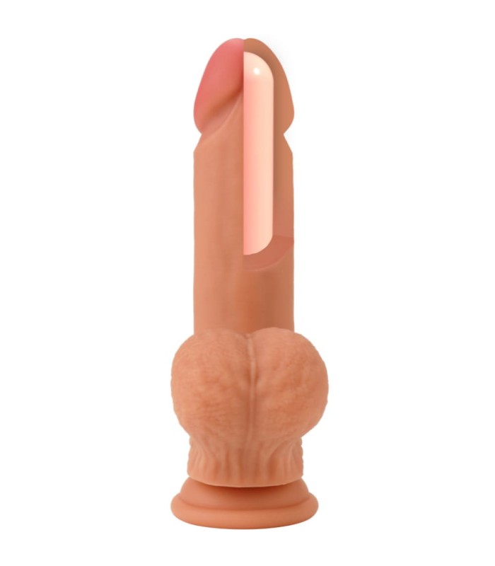 Gode Silicone avec Bourses Mobiles Hidden Desire