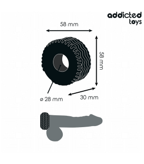 Cockring Pénien Extra Épais Noir 3cm