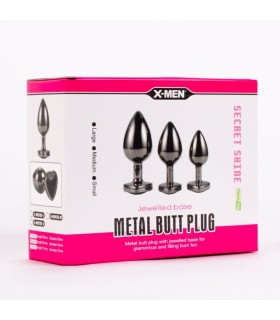 Coffret 3 Plugs Bijou Anal Coeur Noir