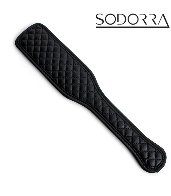 Paddle Fétiche Cuir Vegan Losange Noir 33cm
