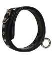 Collier BDSM Cuir 4 cm Anneau Métal