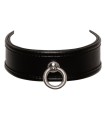 Collier BDSM Cuir 4 cm Anneau Métal