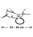 Collier BDSM Cuir 4 cm Anneau Métal