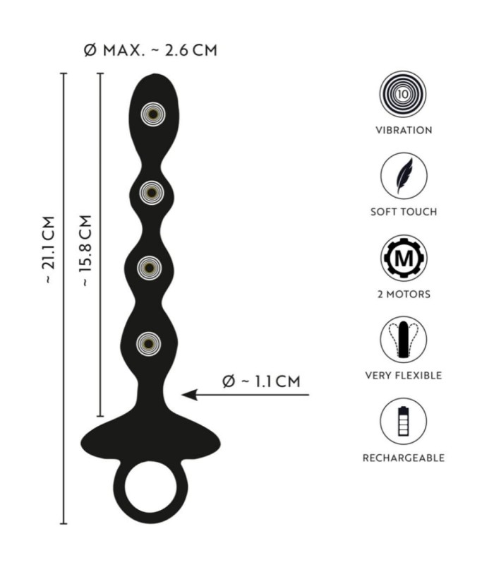 Chapelet Anal Flexible à Vibrations Anos