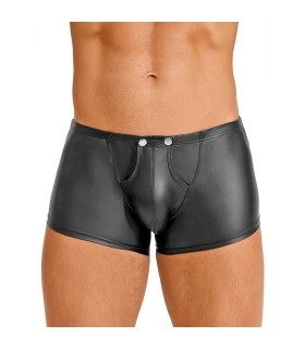 Boxer Noir Ouvert Effet Cuir