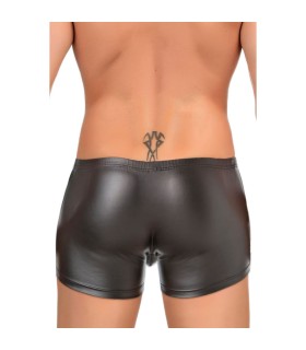 Boxer Noir Ouvert Effet Cuir