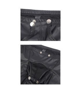 Boxer Noir Ouvert Effet Cuir