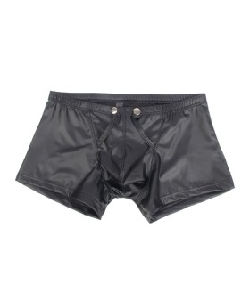 Boxer Noir Ouvert Effet Cuir