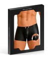 Boxer Noir Ouvert Effet Cuir