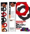 Lot de 5 Cockrings SPINNER GEARHEADS Rouge Noir Lot de 5 Cockrings SPINNER GEARHEADS Rouge Noir