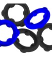 Lot de 5 Cockrings GEARHEADS Noir-Bleu Oxballs Lot de 5 Cockrings GEARHEADS Noir-Bleu Oxballs