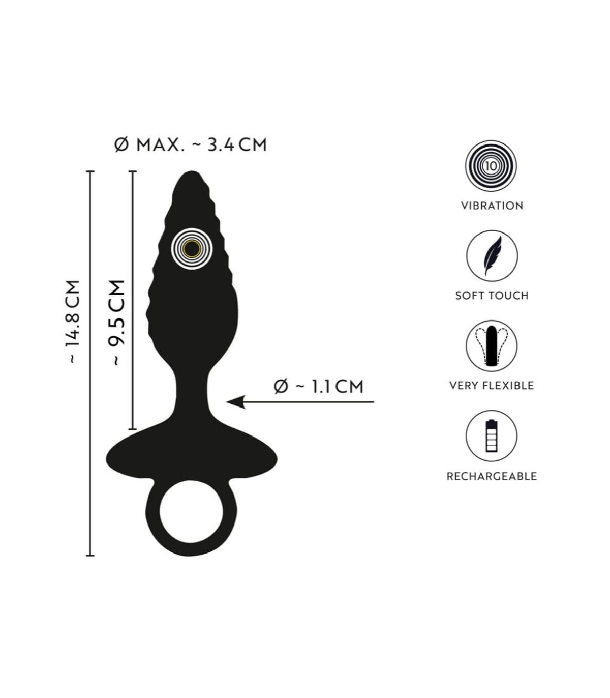 Plug Anal Vibrant Spirale 10x3,4cm