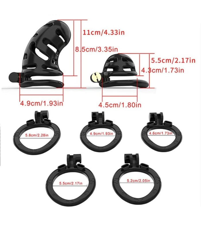 Cage De Chasteté Plastique Courte Hollow Noir