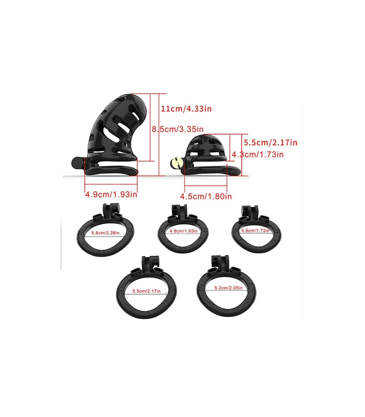 Cage De Chasteté Plastique Courte Hollow Noir