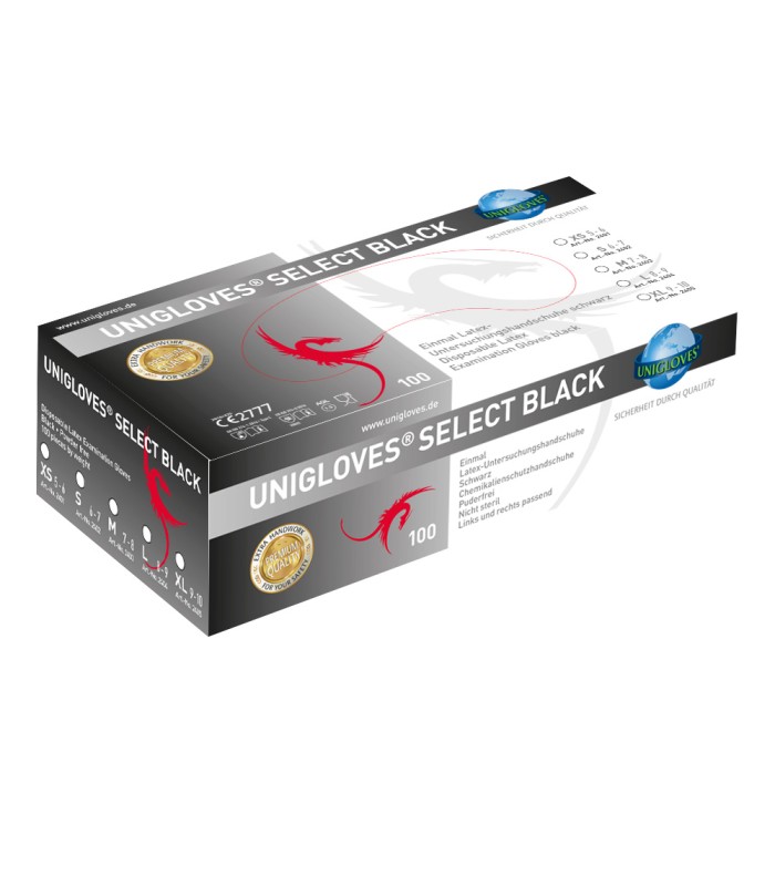 Gants en Latex Noir Select - gant pour fist