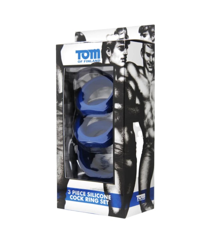 Pack 3 Cockrings Bleu Tom Of Finland gay shop