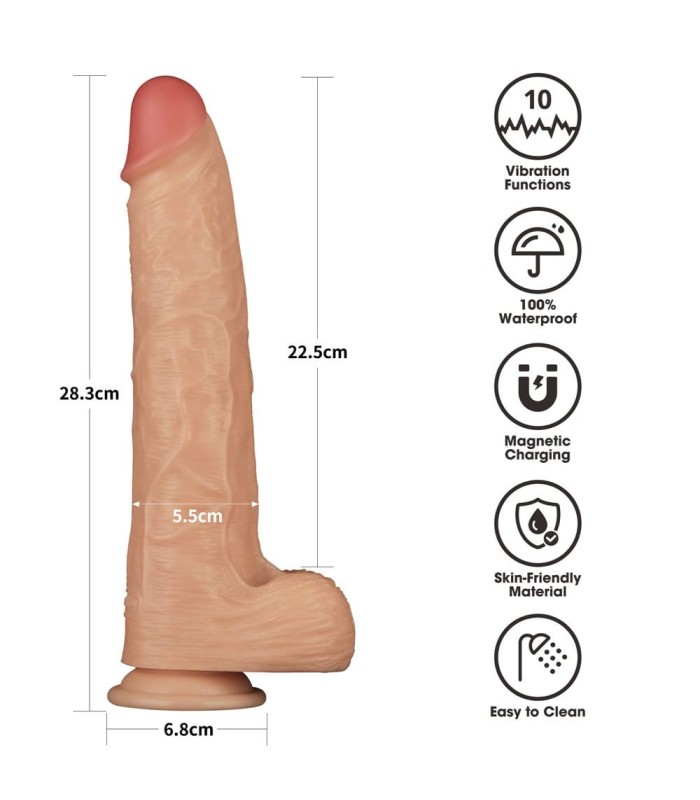 Gode Vibrant Droit Power Basics 28x5,5cm