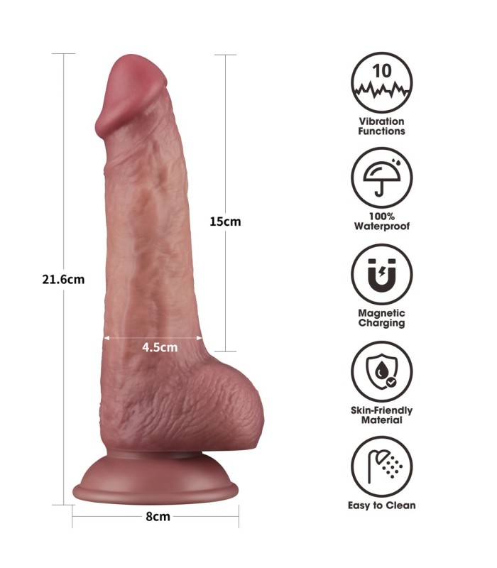 Gode Réaliste à Vibrations Power Cock 15x4,5cm