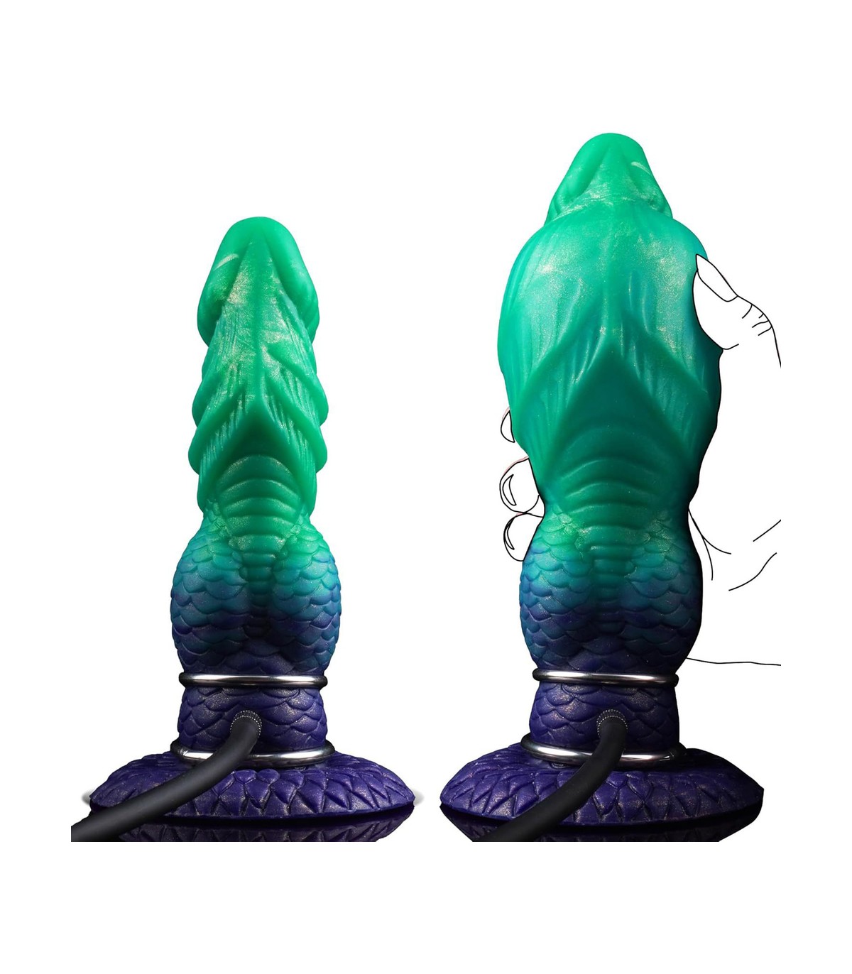 Gode Dragon Vert Gonflable 8cm