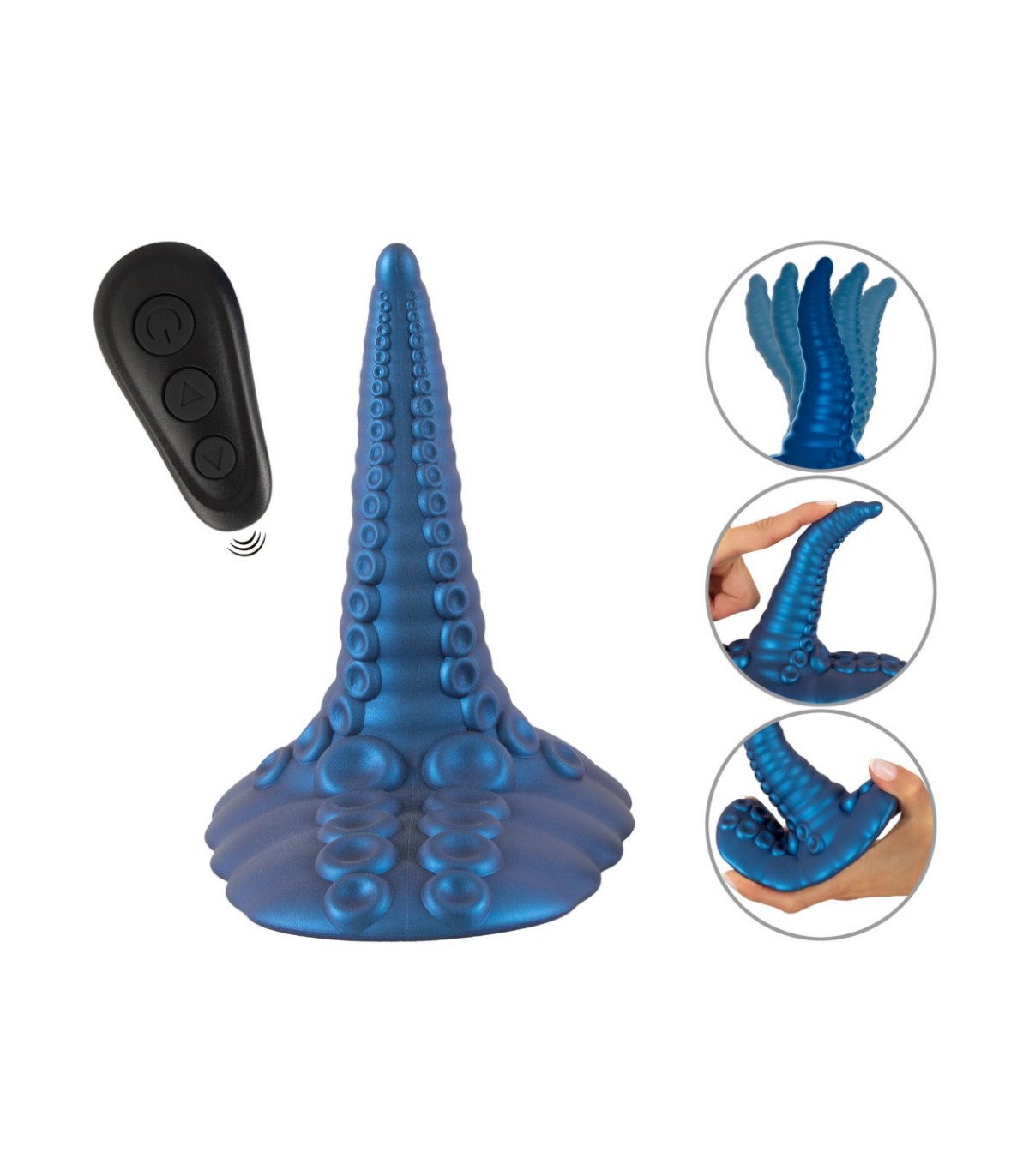 Plug Anal Tentacule Vibrante Bleu 14x4cm