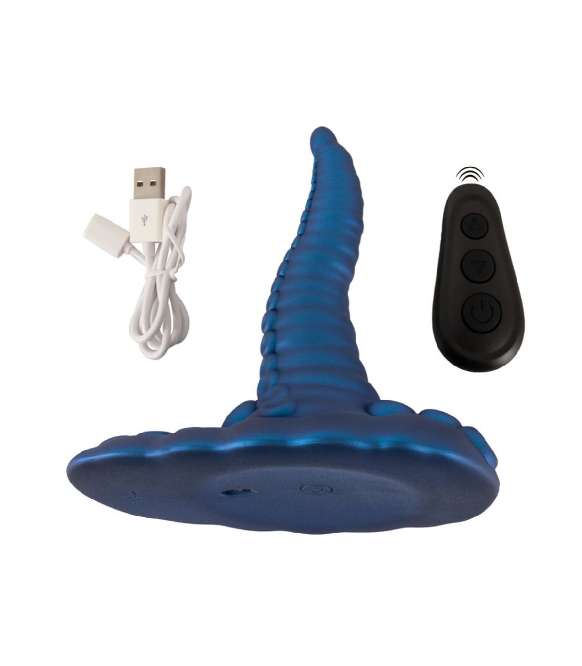 Plug Anal Tentacule Vibrante Bleu 14x4cm
