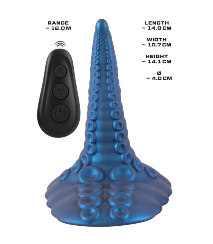 Plug Anal Tentacule Vibrante Bleu 14x4cm