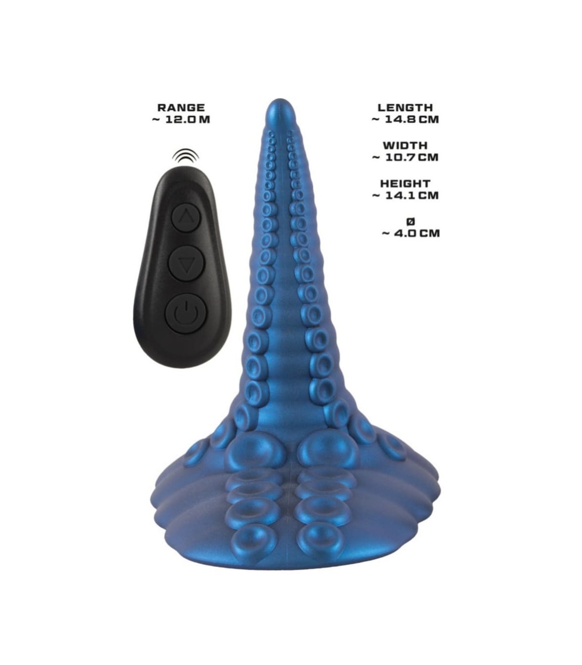 Plug Anal Tentacule Vibrante Bleu 14x4cm