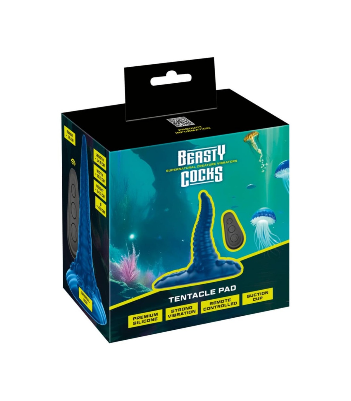 Plug Anal Tentacule Vibrante Bleu 14x4cm