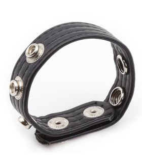 Cockring réglable en diamètre en simili cuir noir flexible