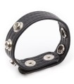 Cockring réglable en diamètre en simili cuir noir flexible