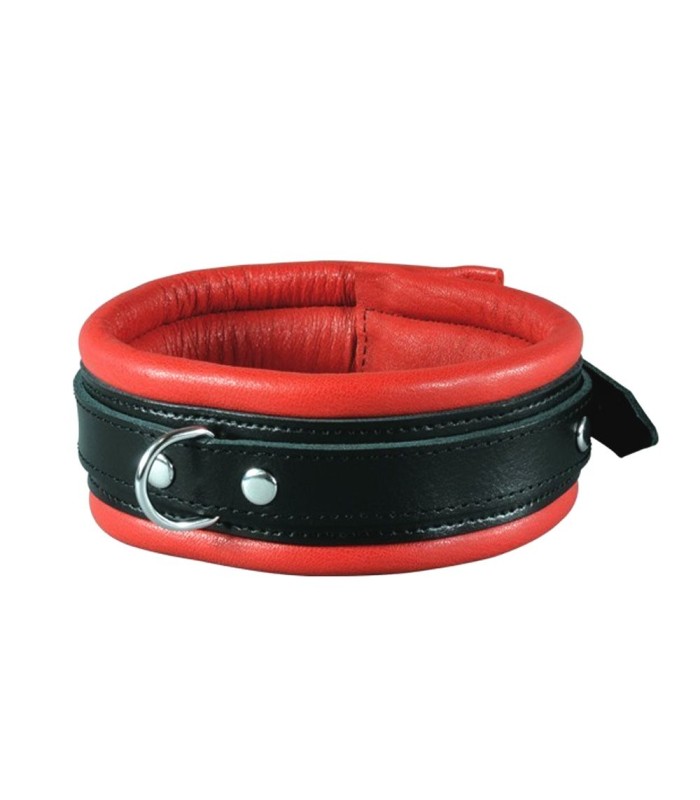 Collier Cuir Rouge et Noir BDSM 5cm