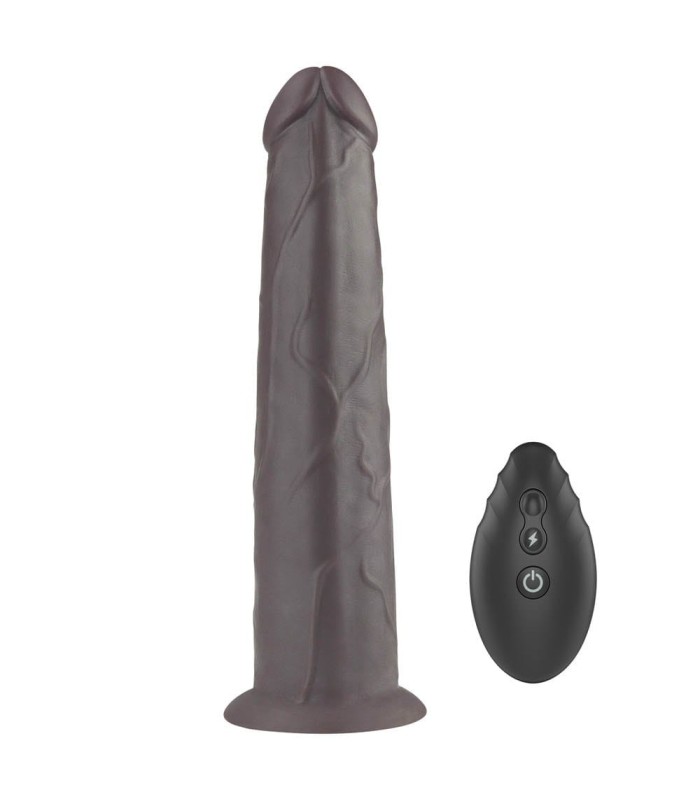 Gode Réaliste Vibrant Rotatif Marron 21x5cm