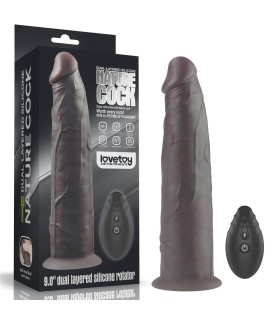 Gode Réaliste Vibrant Rotatif Marron 21x5cm