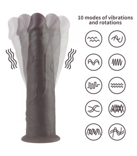 Gode Réaliste Vibrant Rotatif Marron 21x5cm