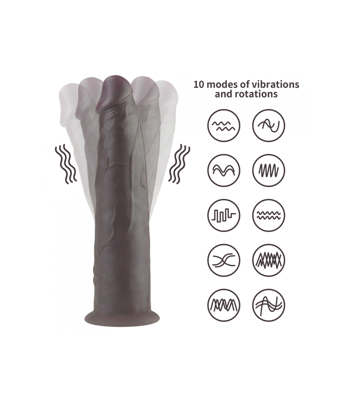 Gode Réaliste Vibrant Rotatif Marron 21x5cm