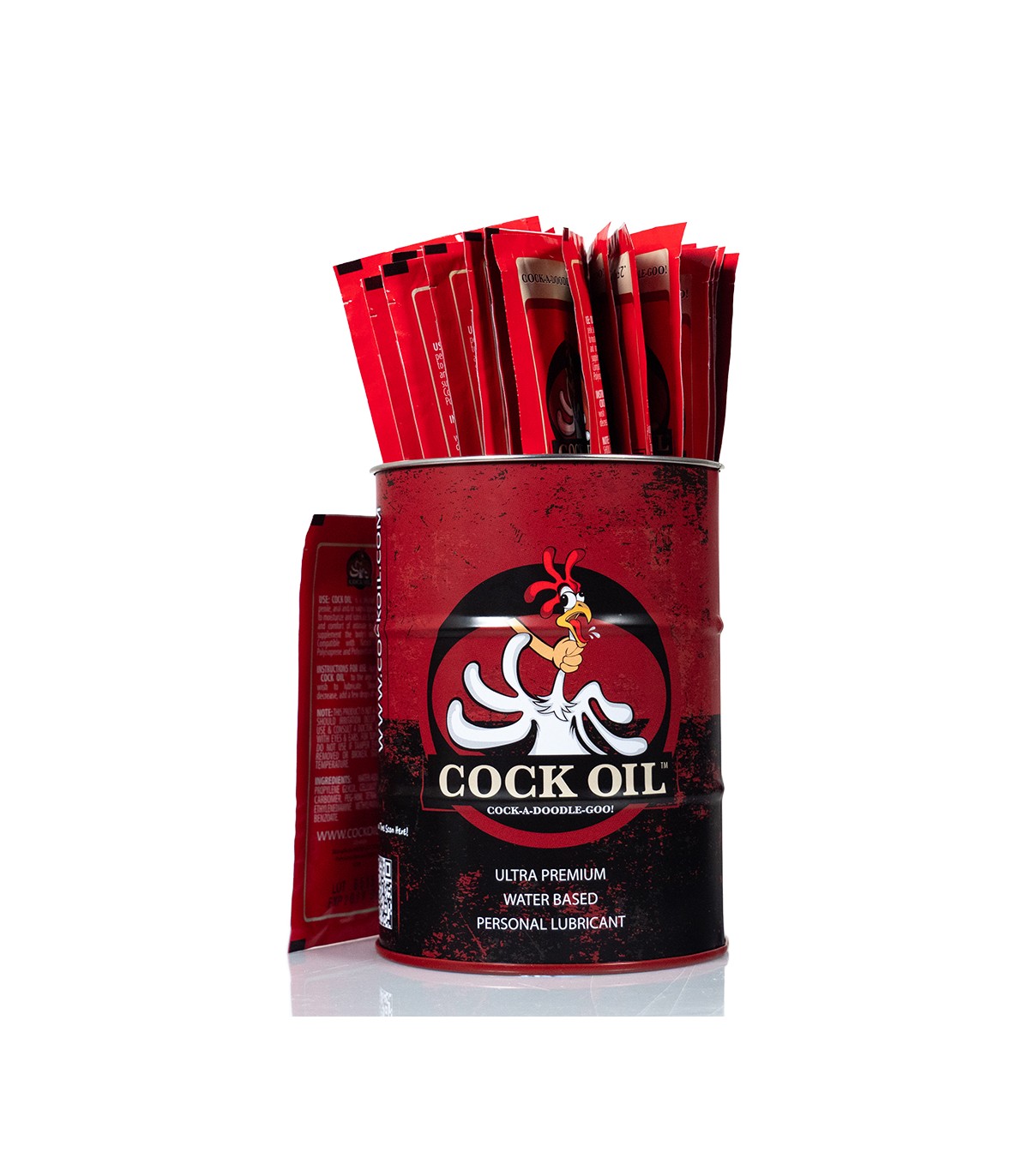 Canette Cock Oil avec 25 Sachets Lubrifiants