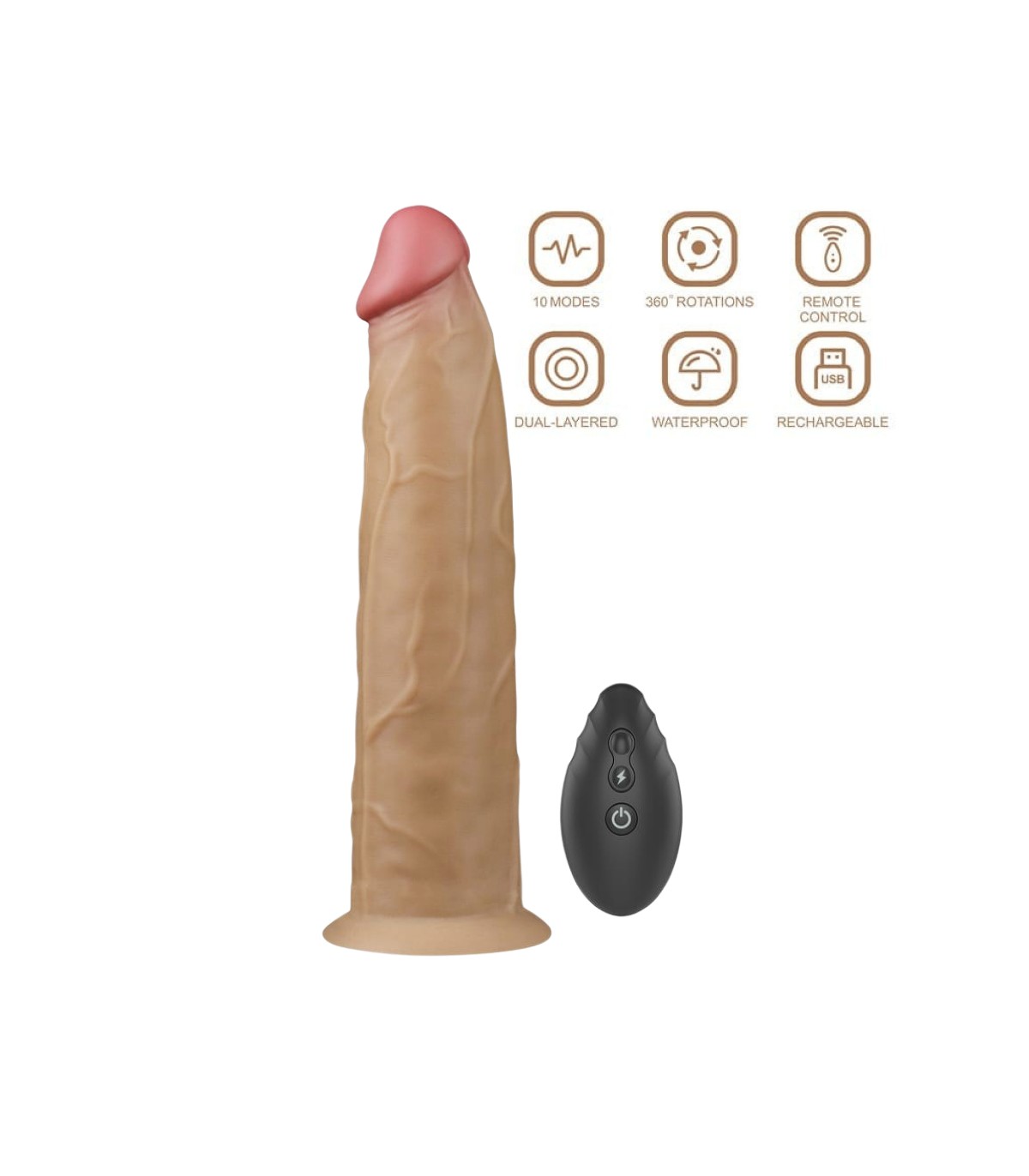 Gode Rotatif et Vibrant Silicone