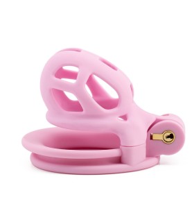 Cage pénis ABS rose avec anneaux réglables