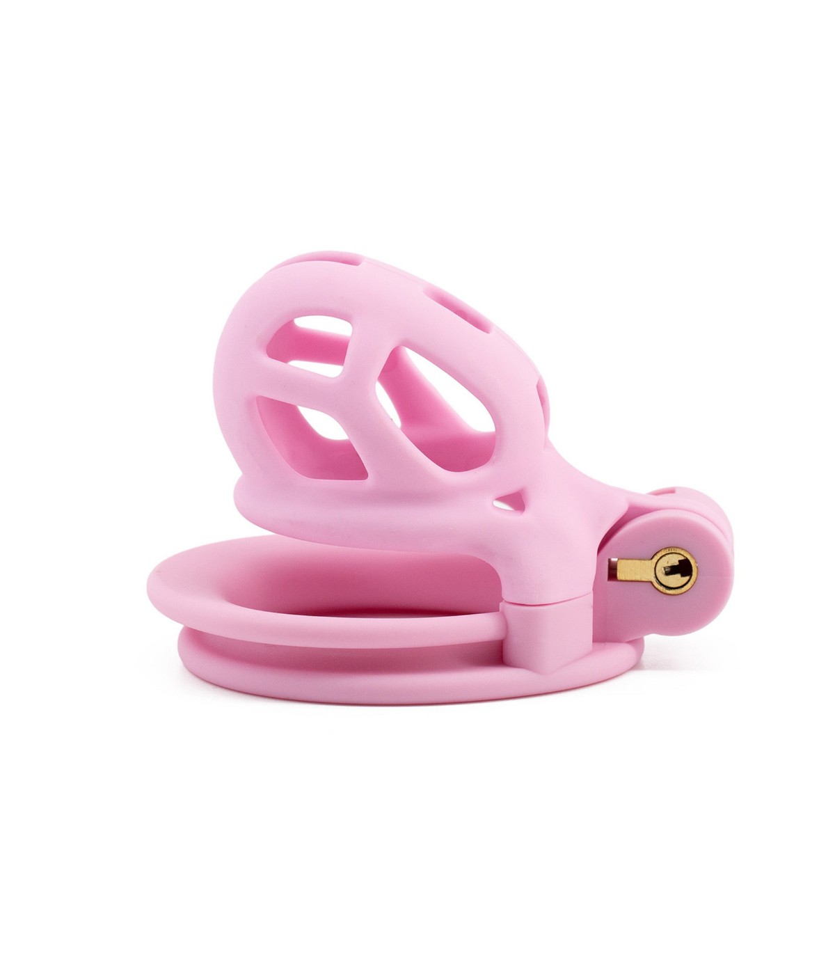 Cage pénis ABS rose avec anneaux réglables